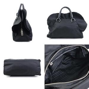 Prada Black Tessuto Ruffle Nero Shoulder Bauletto Bag